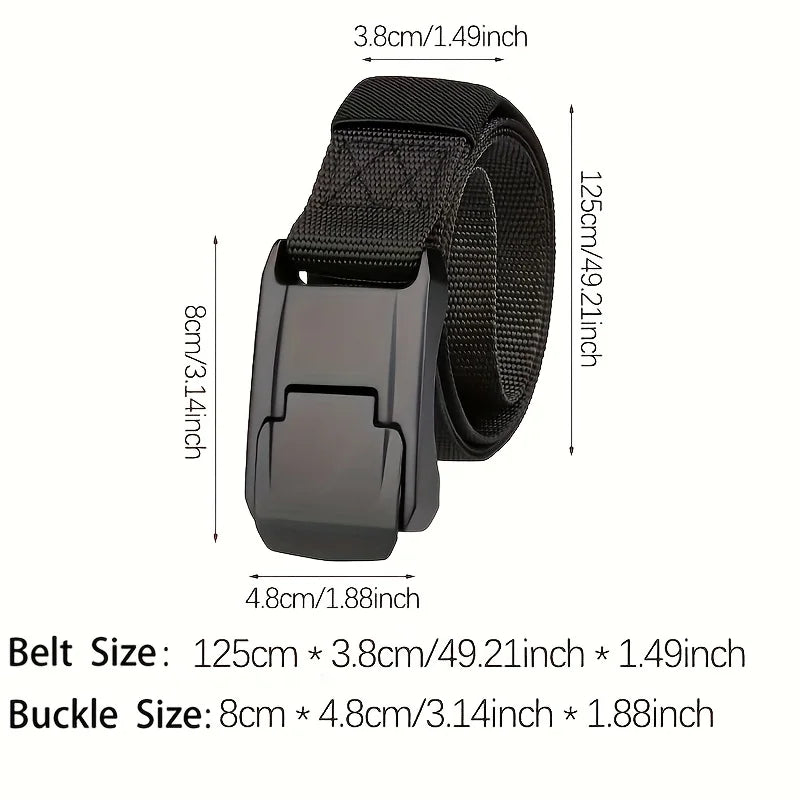 1pcs New men's tactical sports belt, alloy casual canvas belt, quick detachable outdoor belt, outdoor training hiking waist belt