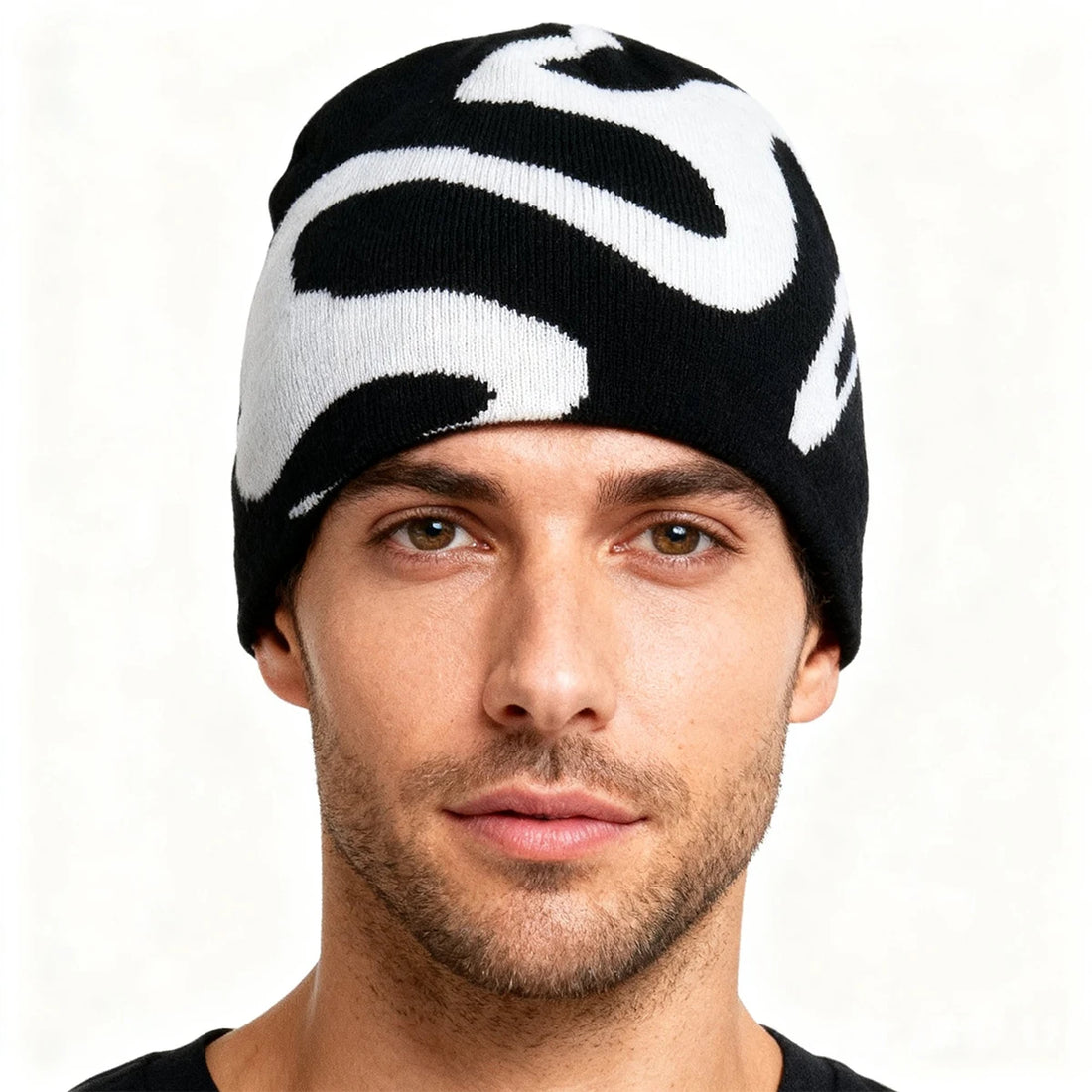 Winter Autumn Warm Beanies Hip Hop Ear Gorras Outdoor Windproof Y2K Letter Print Knitted Hat for Women Men Skiing Cap Cycling