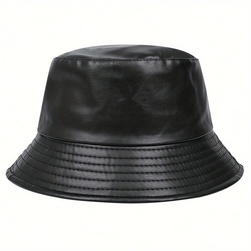 winter Fashion bucket hat Artificial leather windproof warm bucket hats men women wild tide cap Panama fisherman caps gorras