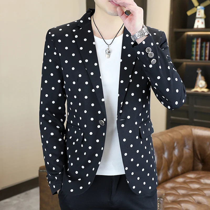New autumn men's stylish, cool and versatile casual small suit, slimming and trendy hairstylist young man's small coat