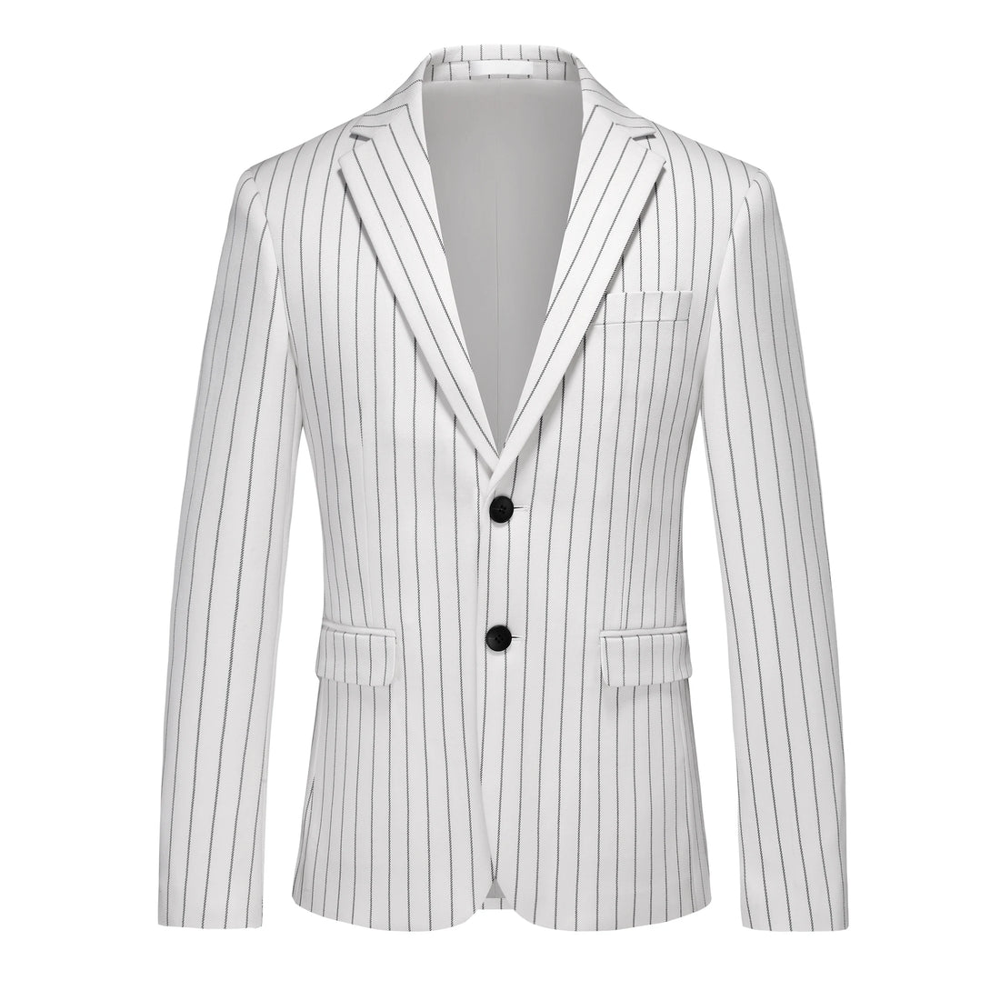 High-quality, fashionable, stylish and versatile striped men's stand, slimming and fashionable plus-size suit three-piece set