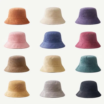 Bucket Hat Men Women Autumn Winter Corduroy Women's Bucket Hat Fisherman Cap Solid Color Casual Simple Sunshade Official-website