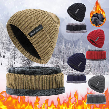 Men And Cap Hat Thicken Scarf Warm Knit Two-Piece Women And Windproof Winter Hats Men Ski Hats Hat Winter Women'S Gorro Invierno