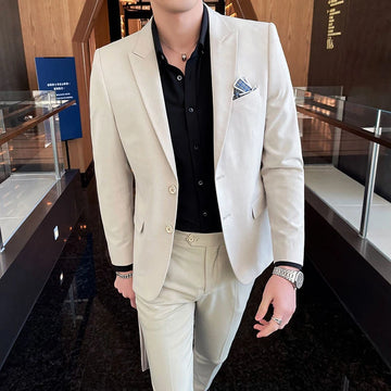 2025 Slim Fit Three-Piece Business Suit Set High-End Korean Style Wedding Groom Party Dress Suit Vest Trousers M-4XL