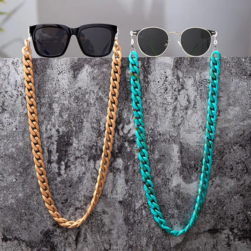 Bohemia  Acrylic Reading Glasses Chain Women Anti Slip Amber Leopard Color Sunglasses Chain Mask Strap Neck Lanyard Accessories