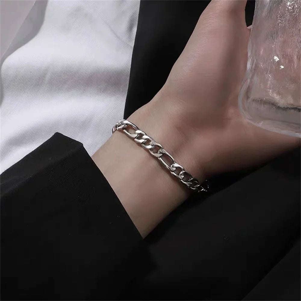 5mm Stainless Steel Figaro Chain Bracelet Men Silver Color Bracelet Fashion Jewelry Bracelet For Women