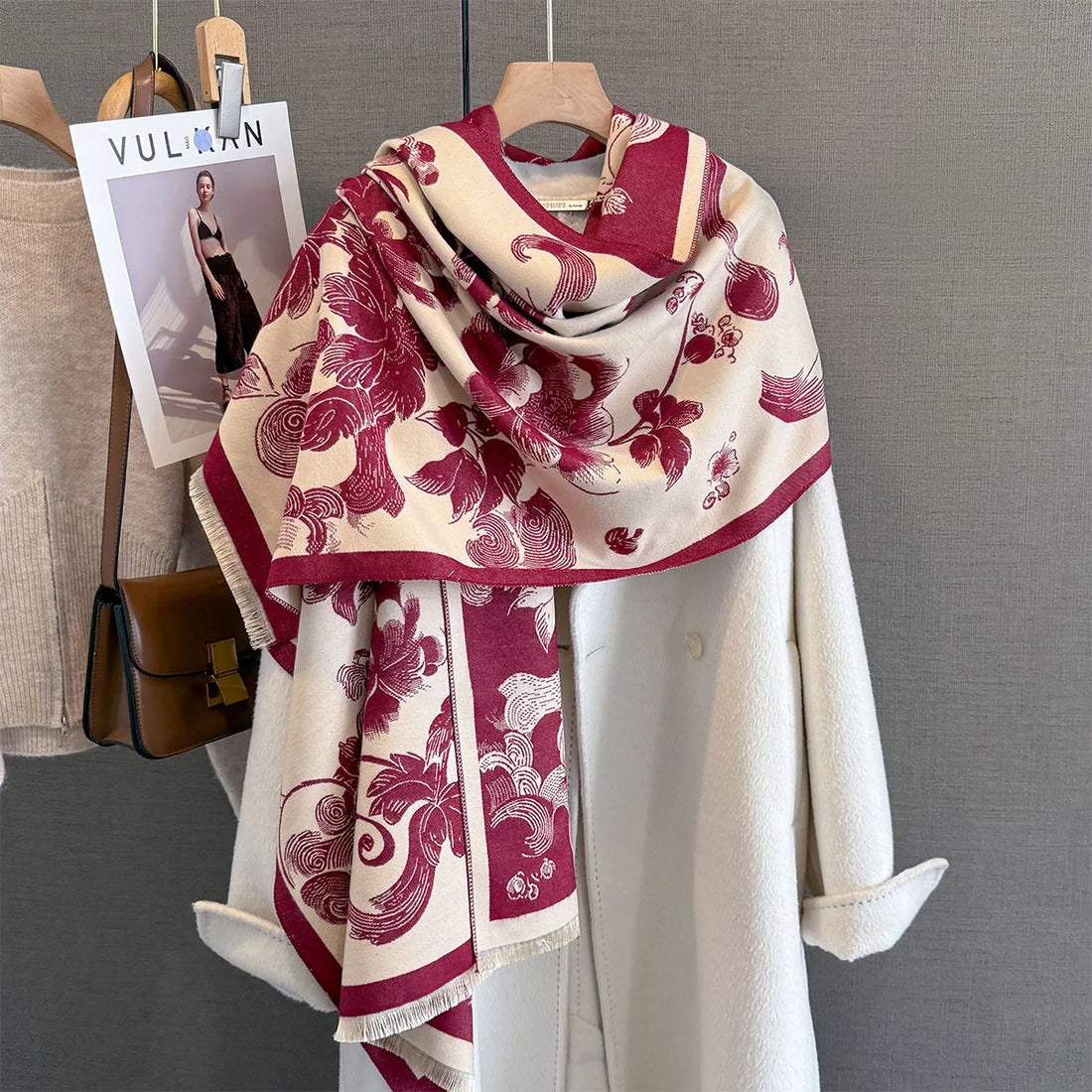 2024 Fashion Lattice Print Cashmere Shawl Wrap Women Winter Autumn Warm Large Pashmina Bufanda Scarf Thickened Female Hijab Lady