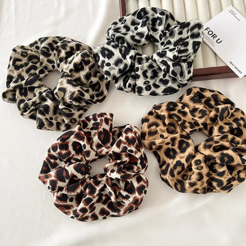 Leopard Print Scrunchies Hair Tie Hair Rope High Elasticity Elastic Hair Band Ponytail Holder Elegant Women Hair Accessories