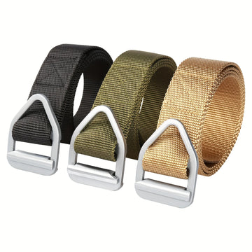 1pcs Alloy Triangular Buckle Canvas Belt,Outdoor Men's Sports Casual  Belt, Casual Sturdy and Durable,breathable and Lightweight