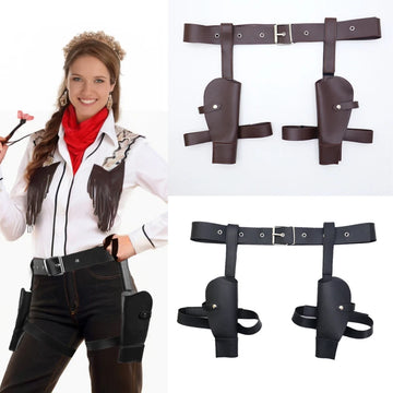 Trendy PU Leather Waist Cover Western Cowboy Style Decorative Belt Cosplay Role Playing Prop Accessories Available For Men Women