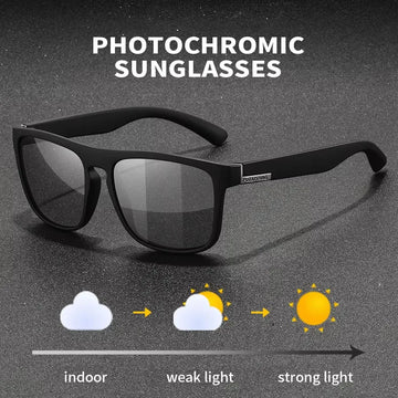 Vintage Photochromic Sports Square Sunglasses Men Women Fishing Cycling Driving Mountaineering Chameleon Glasses UV400