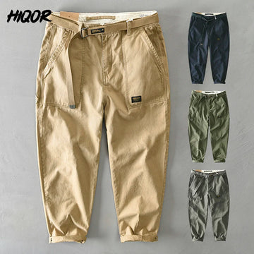 2024 Spring Autumn Cotton Men Cargo Pants Male Casual Loose Pant Man Big Pocket Trouser Fashion Khaki Harajuku Streetwear Male