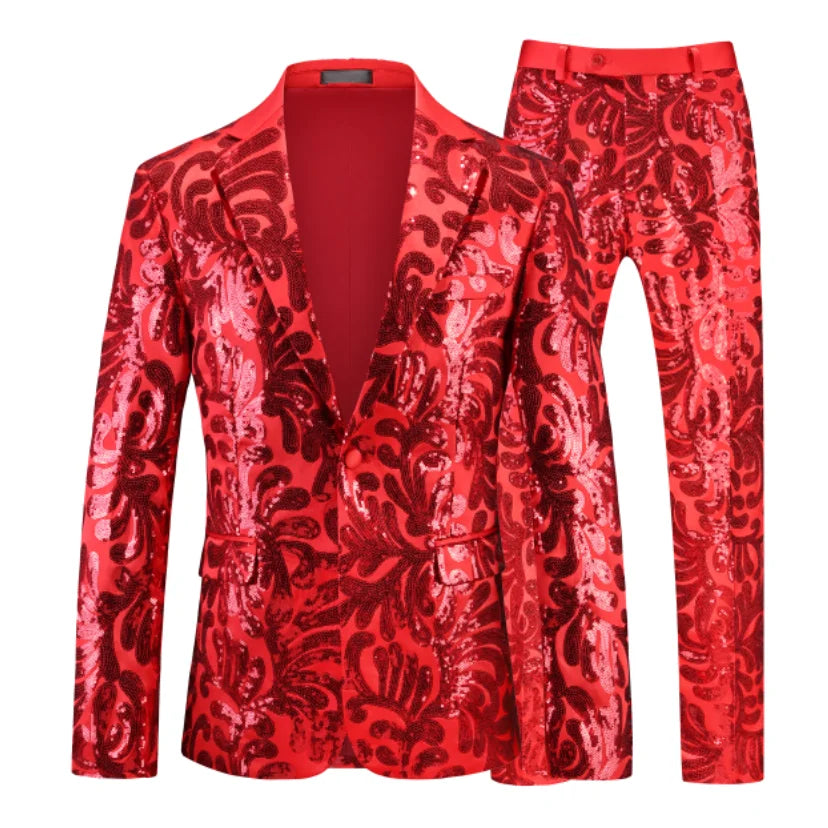 High-quality men's slimming, fashionable, stylish, versatile and trendy British-style business plus-size suit two-piece set