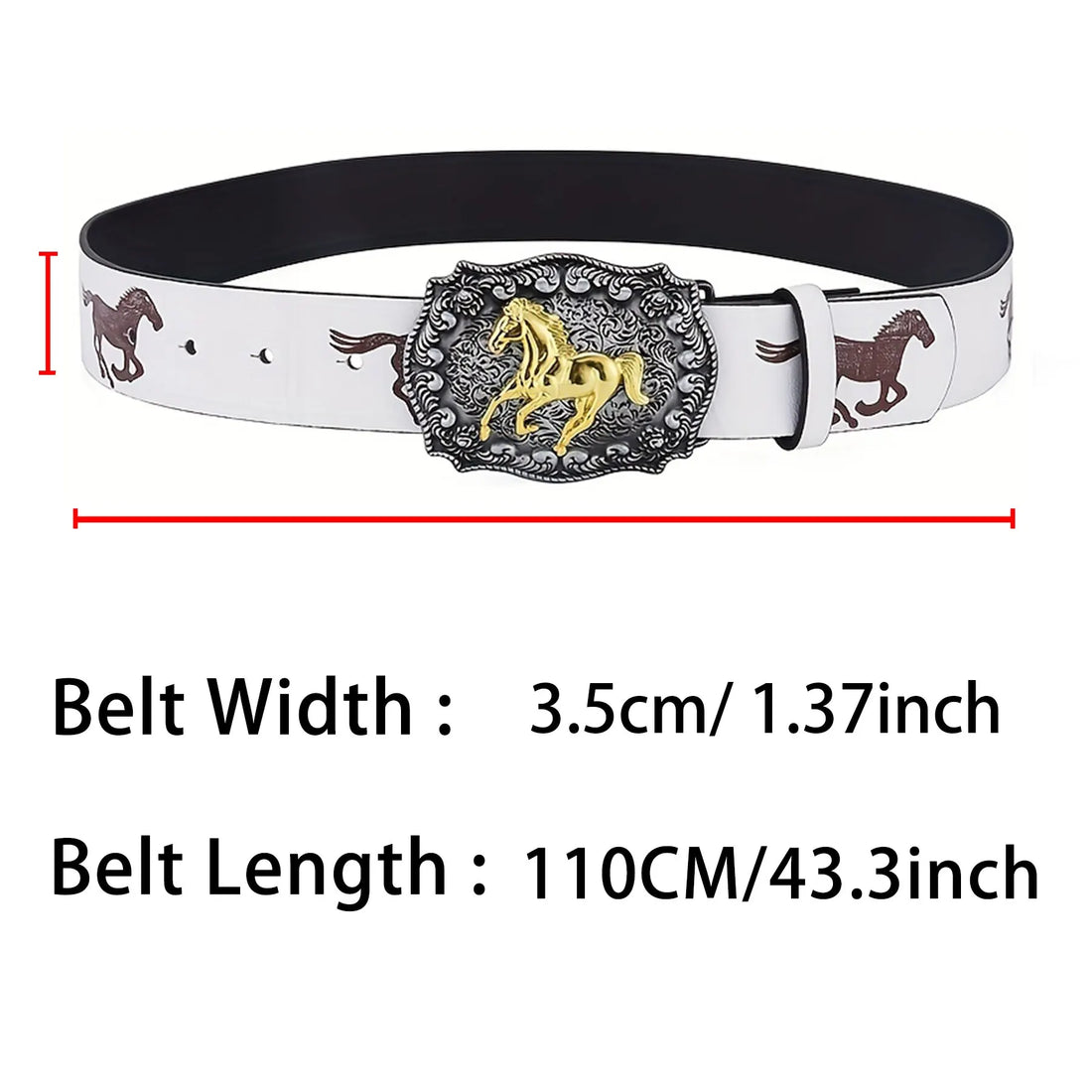 Cowboy Belt Women's Belt Intage Cool Galloping Horse Buck Head Belt, Fashionable Technical Y2K Style Printed Belt Men's Belt