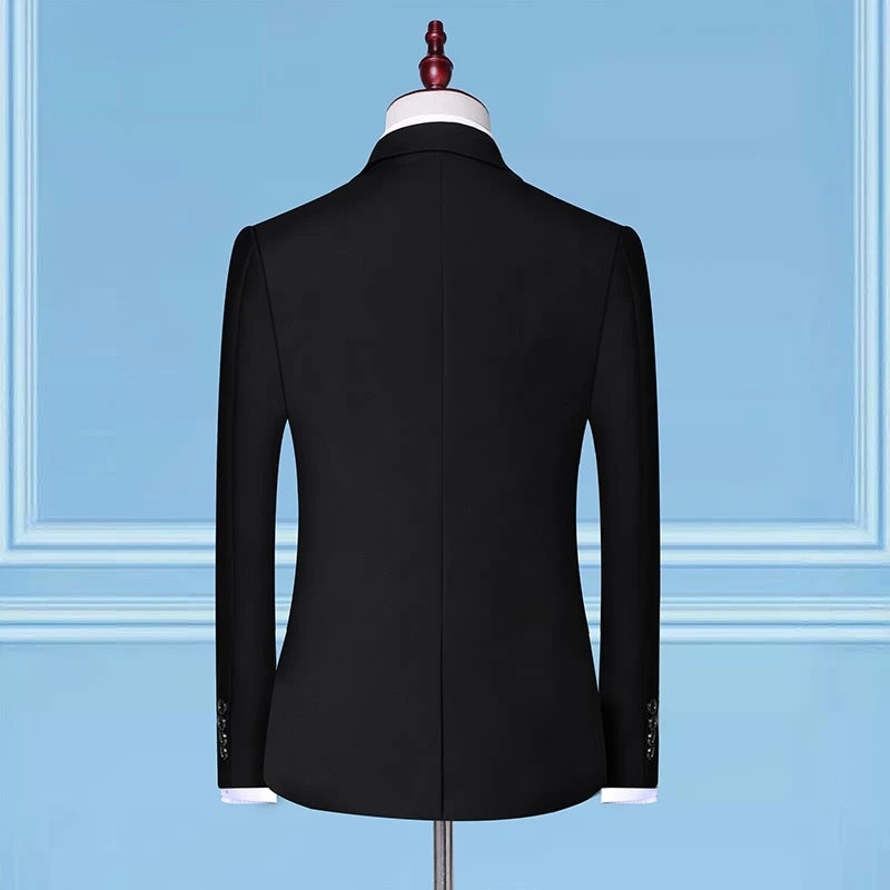 Men's Three-piece Business Casual Suit Set High-Quality Fashionable Stylish Versatile Trendy Solid-Color Work Outfit