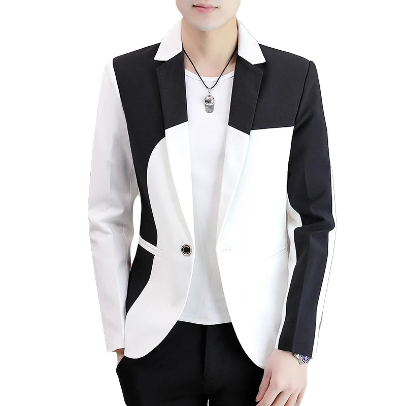 Korean Version Slim Fit Business Casual Suit for Men Autumn Fashion Handsome Small Coat Color Hair Stylist Social Boy Trend