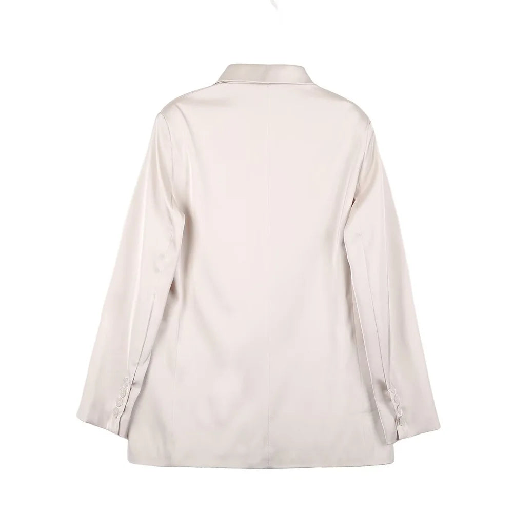 Spring new casual style double breasted suit jacket for women, loose and lazy