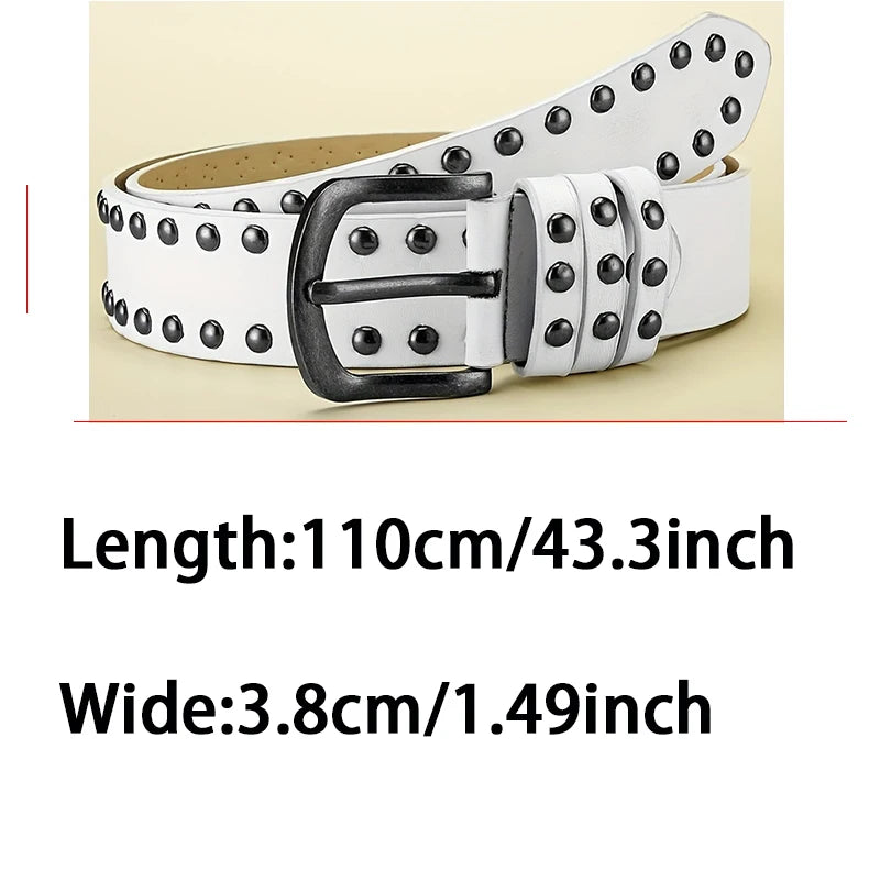 Men's Belt Retro Made Old Alloy Needle Buckle Belt Circular Rivet Women's Belt Punk Hip Hop Rock Style Jeans Belt Cheap Belt