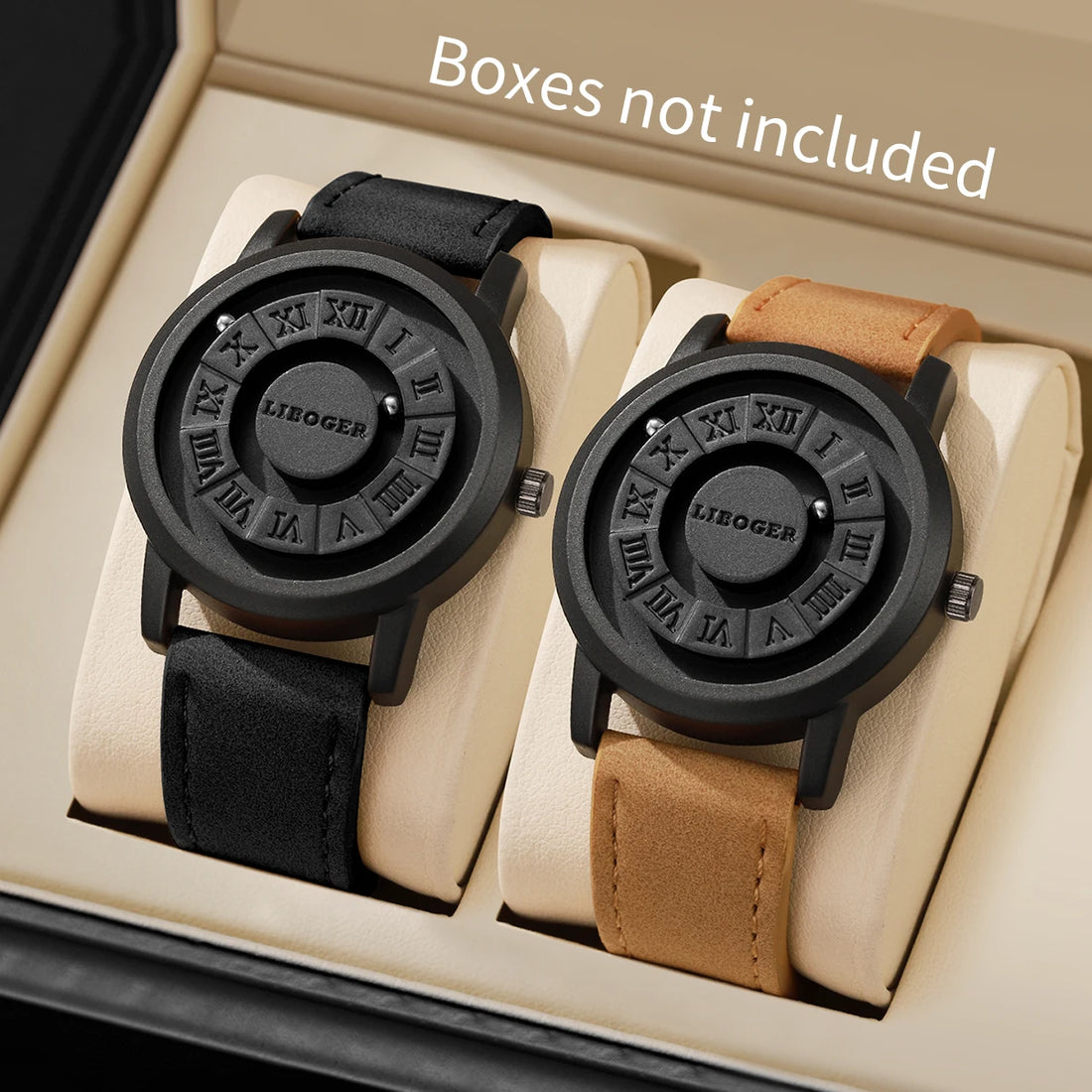 2/3PCS Fashion Roma Dial Men Quartz Watches Casual Leather Strap Wrist Watches Male Clock Reloj Hombre（Without Box）