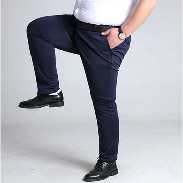 Men's Summer Thick Big Formal Pants Plus Size Seluar Slack Lelaki Elastic Men Business Casual Long Pant Flexible Trousers