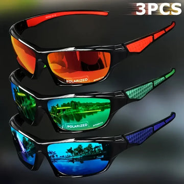 3PCS Fashion Sports Sunglasses Polarized UV Protection Glasses Men's and Women's Eyewear for Outdoor Fishing Cycling