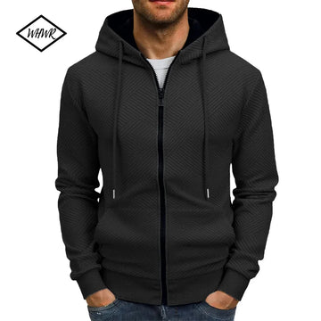 Casual Knitted Men's Zip Jacket Daily Hoodies Fashion Sweatshirts Men Sweatpants Outdoor Jacquard Sweatshirt Sports Men Clothing