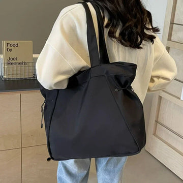 Casual Fashion Large Capacity Tote Bag Simple Travel Bag Women Large Shoulder Bag Aesthetic Handbags Drawstring Tote Handbag