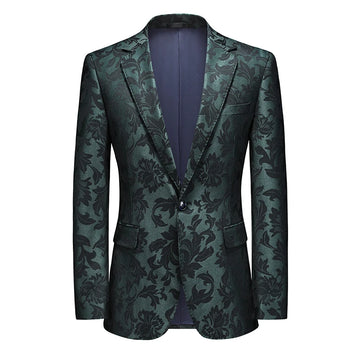 High Quality Men's S-5XL Fashion Handsome Business Spring Jacquard Casual Suit Single West Coat
