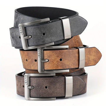 New Men's High-Quality PU Leather Belt Metal Pin Buckle Belt Leisure Business Waistband Fashionable Male Accessory Designer Belt