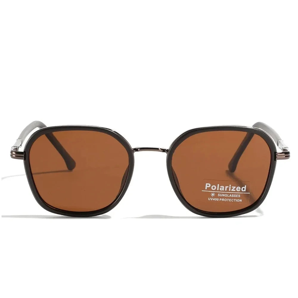 Brand Designer TR90 Polarized Sunglasses Men Retro Style Metal Geometric Sun Glasses For Women Double Beam Driving Shades