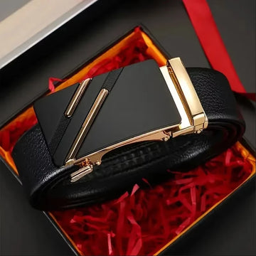 New Fashion Leisure Business Men's Belt Metal Automatic Buckle Brand Luxury Design Waist Belts For Men Strap Male，For Ideal Gift