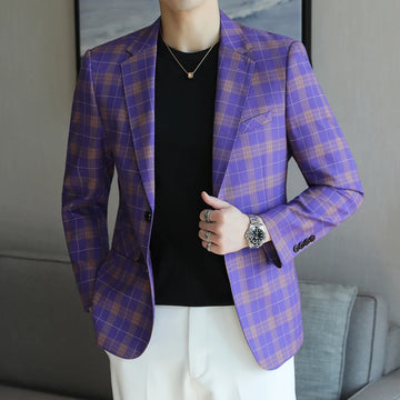 2024 Men's Slim Fit Two-Button Suit High-Quality Fashion Business Casual Trend Single Breasted West Coat