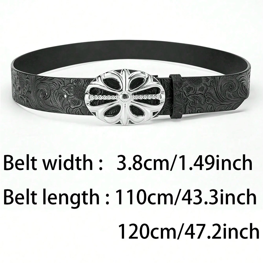 Men's Belt Bohemian Style Retro Oval Hollow Buckle Punk Rock Y2K Belt，For Men Women - Versatile for Jeans、 Dresses & Casual Wear