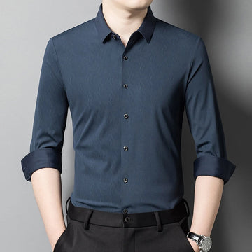 High-quality autumn men's fashionable, stylish, versatile business long-sleeved formal anti-wrinkle, no-iron men's shirt