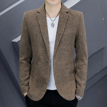 2024 Men's suit autumn coat Korean version of youth slim handsome casual single suit trend spring and autumn coat everything