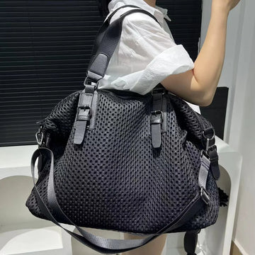 Women's travel bag simple leisure vacation large bag waterproof nylon mesh shoulder messenger bag